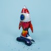 Воздушный шар (35''/89 см) Фигура на подставке, Ракета